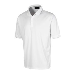 Island Green Mens Performance Polo Shirt / White